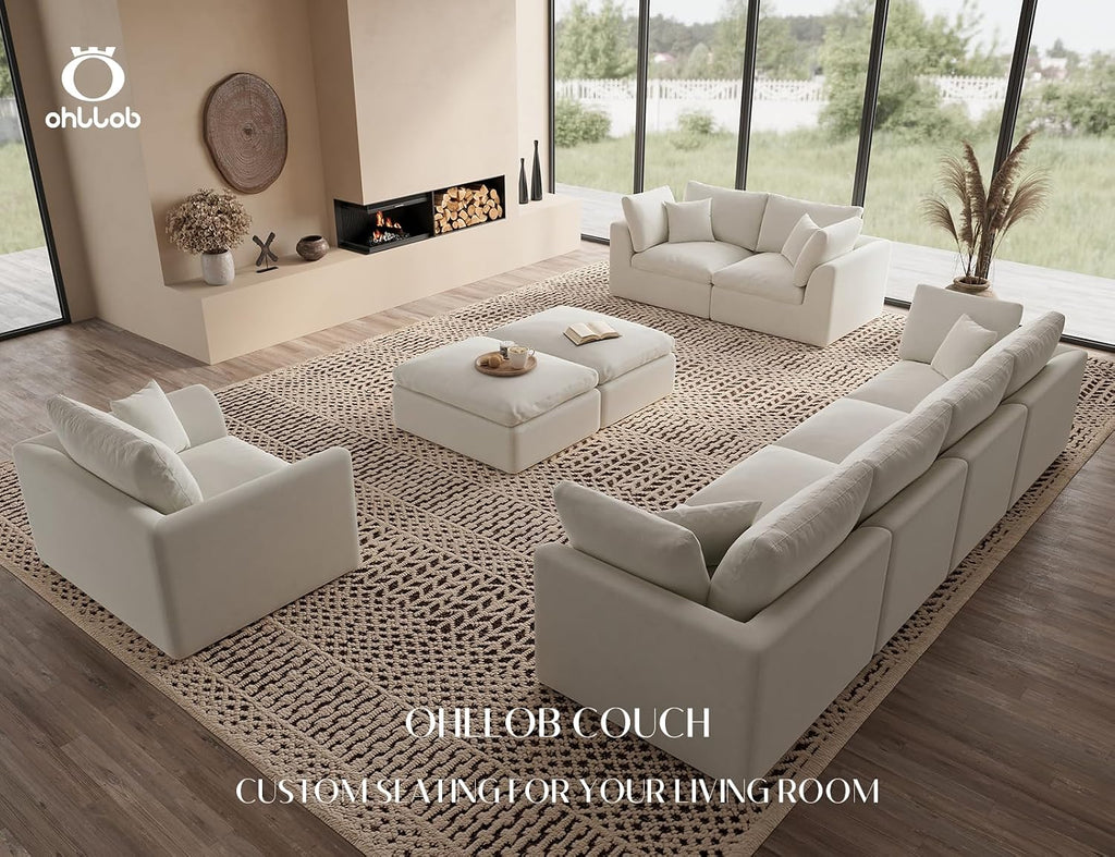 ohllob Ottoman for Cloud Sectional Couches Living Room, Modular, Boneless