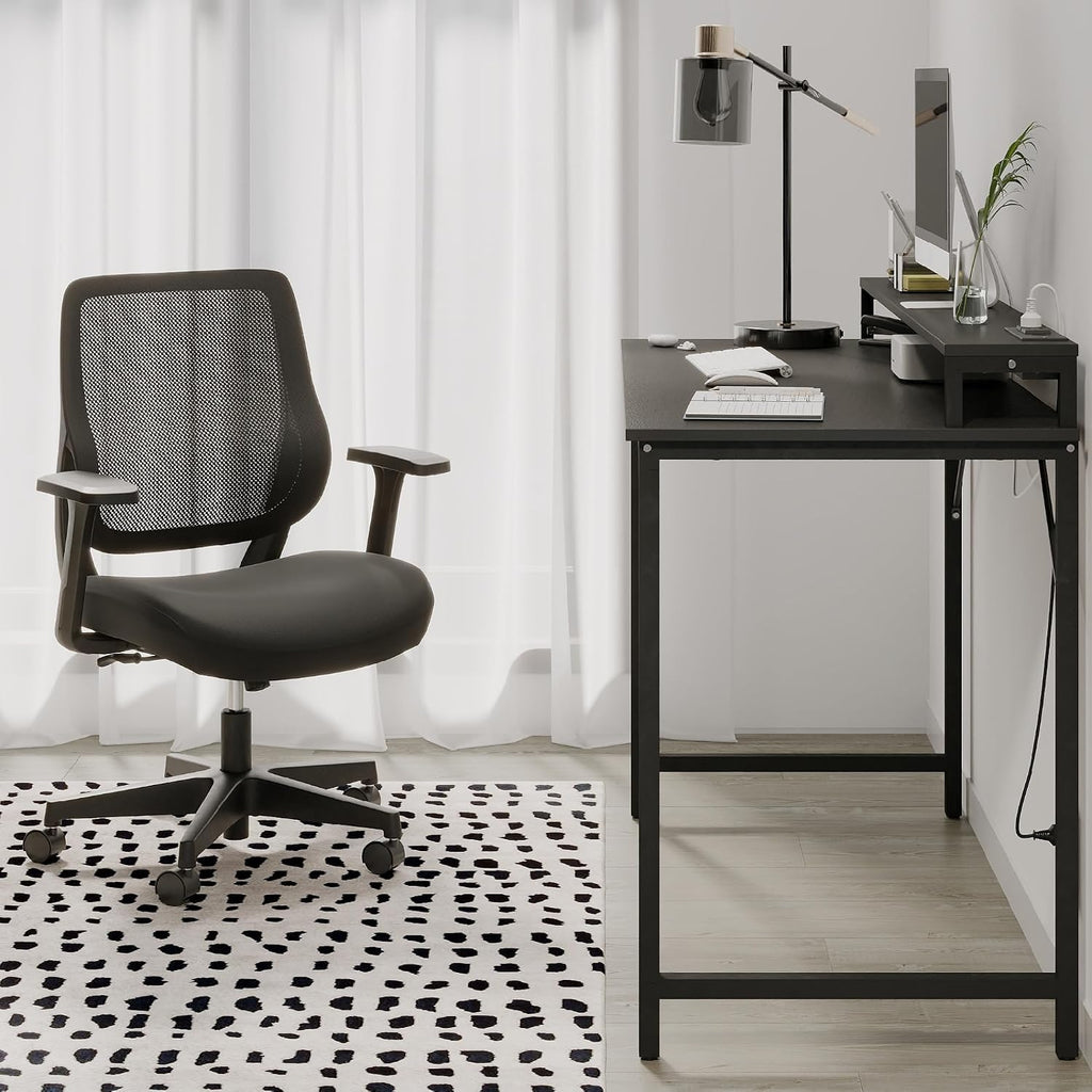 Realspace® Sensi Mesh/Fabric Low-Back Task Office Chair, Black, BIFMA Compliant
