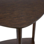 San Pietro Mid-Century Modern End Table with Storage Shelf, Triangular Wood Side Table, Living Room Accent Table | Espresso Finish