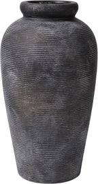 Starttag Large Ceramic Rustic Vase, 11 inch Farmhouse Flowers Tall Vase Vintage Texture Pottery Floor for Indoor Table, Centerpieces, Living Room Home Decor, Bronze