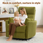 BOSMILLER 360° Swivel Recliner Chair,Nursing Rocking Chair with 2 Pillows for Adutlts,Comfy Rocker Recliners with High Back for Nursery,Living Room,Bedroom