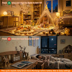 8 Pack Rechargeable LED Fairy Lights 7Ft 20LED Battery Operated with Remote, DIY Timer & 8 Modes, Mini Twinkle String Lights for Indoor Christmas Wedding Mason Jar Bedroom Table (Warm White)