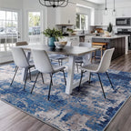 RELEANY Washable Area Rugs 5'x7' Non-Slip Modern Abstract Soft for Living Room Entryway Bedroom Kitchen, Print Pattern, Blue Grey Navy Gray