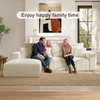 2 Square Cloud Footstool for Living Room, No Assembly Modular Corduroy Convertible Seat, Modern Boneless Style Sofa Accessory for Lounge or Bedroom