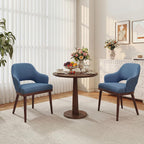 MALOL Wooden Dining Chairs Set of 2, Modern Fabric Upholstered Dining Room Chair, Kitchen Side Chairs, Farmhouse Dinner Chair with Open Back for Kitchen, Blue