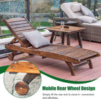 Kids Chaise Lounge Chair Outdoor, Wood Double Pool Lounger Chairs w/Cup Holders, High Backrest, Arm Rest, Activities Furniture for Patio, Garden, Indoor Outdoor