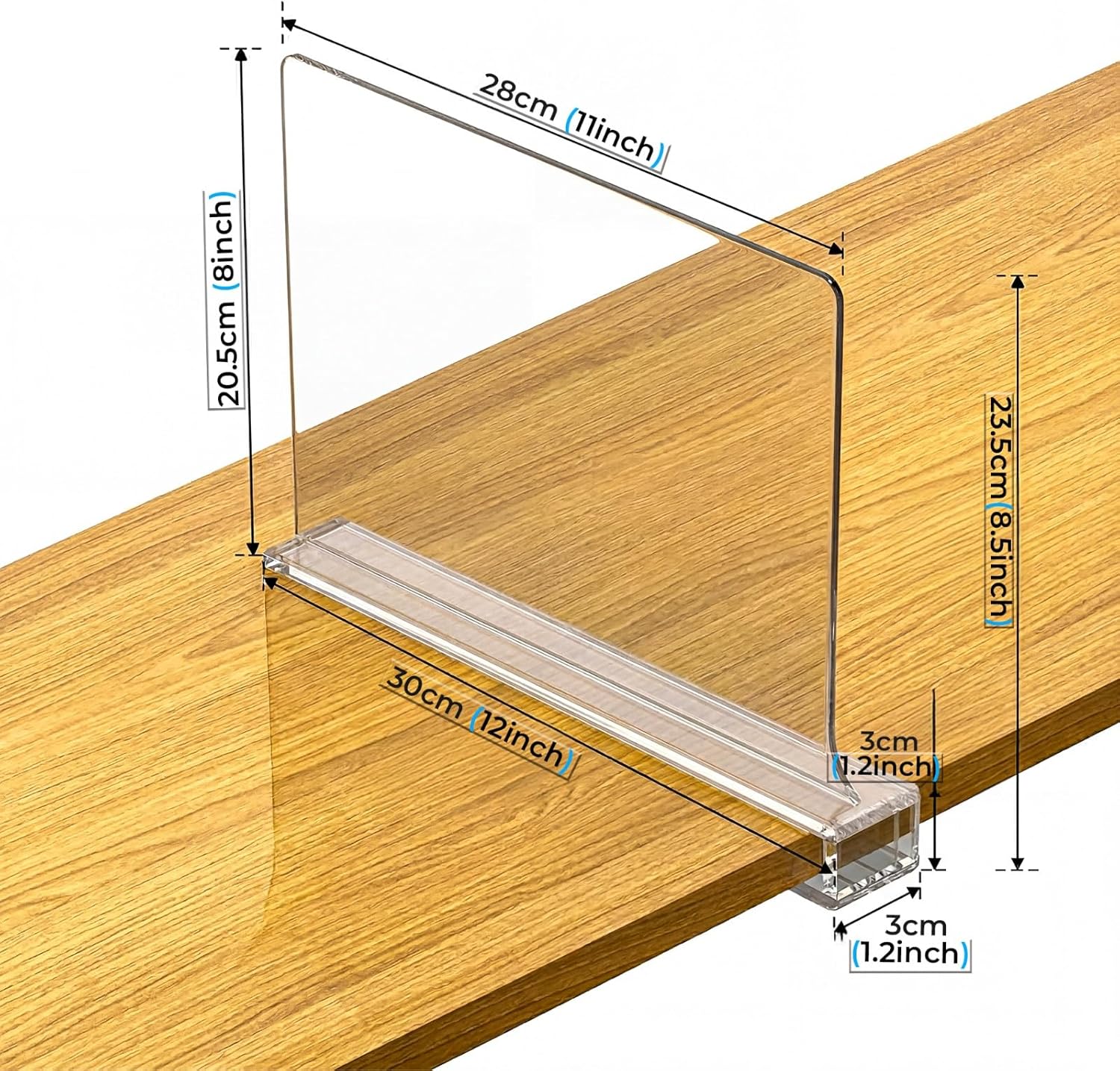 [Extra Tall Version] Clear Shelf Dividers for Closet Organization, 6 Pack Adjustable Acrylic Wardrobe Separator for Clothes, Purse, Kitchen & Bathroom Storage, Space Saving Closet Organizer 12 Inches