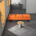 kinbor Waiting Room Bench for Salon - Modern Bench Waiting Room Chairs, Upholstered Lobby Chairs Reception Area Leather Bench Furniture with Metal Legs, 3 Seat