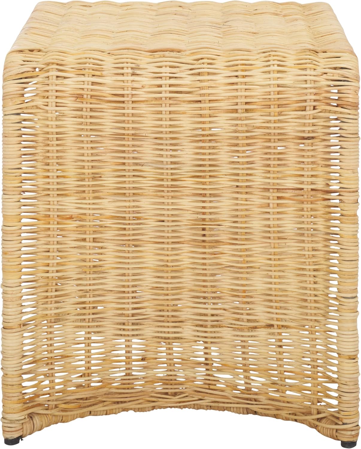 SAFAVIEH Home Collection - Zendy Light Natural Rattan Accent Table, Coastal Waterfall Silhouette, Fully Assembled (ACC6508A)