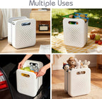 Goderewild Collapsible Laundry Basket, Space-Saving Wall-Mounted Hamper, Detachable Hanging Organizer for Home, Dorms, RVs, Measures 11.8" x 8" x 14.7" In (White)