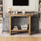 LIFECHOVY Farmhouse Wood Entryway Table Narrow Console Tables with Storage Behind The Couch Sofa, Entrance Side Table with Shelves for Hallway, Living Room, Foyer, Rustic