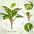 Hotop Variegated Hosta Artificial Plant for Summer Outdoor Decoration Faux Green Dieffenbachia Plant Lifelike Tropical Houseplant Bush Stems for Home Office Indoor Yard Planter Filler(12 Pack)