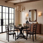 SAFAVIEH Home Collection - Shay Black 5-Piece Wood Dining Set, Traditional Round Table and 4 Chairs, Kitchen or Dining Room (DNS9205B)