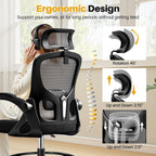Drafting Chair, Tall Office Chair for Standing Desk, Ergonomic High Back with Headrest, Lumbar Support, Foot Ring and Flip-up Armrests, Black