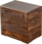 Wooden Storage Chest,Rustic Trunk Box,Storage Box for Living Room, Bedroom, Entryway,Dark Brown (S)