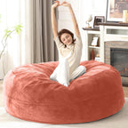 Bean Bag Chair for Adults Soft Comfy Bean Bag for Adults, Cozy Reading Chair, Large Round Bean Bag Couch, Versatile Living Room & Bedroom Chairs (Pink, 6FT)