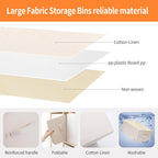 linen closet organizers and storage, Large Storage Baskets, washable, clothes organizer with handle, sweater organizer for closet (Beige, 15¾"x11¾ x9¾)