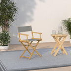 Casual Home 18" Director's Chair Natural Frame with Grey Canvas