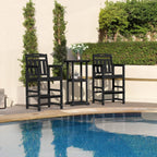 Outdoor Patio Tall Adirondack Bar Chairs Set of 2, All-Weather HDPE Bar Height Adirondack Stools for Balcony, Bistro, Garden, Backyard, Pool, Deck | Black