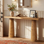 63-Inch Solid Wood Console Table, Farmhouse Entryway Table, Rectangular Long Sofa Table Behind Couch for Entryway, Hallway, Living Room, Entrance