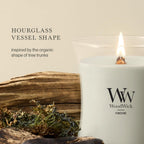 WoodWick Fireside Holiday Candle Gifts for Women and Men, 9.7 oz Medium Hourglass Candle with Crackling Wick