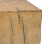 JIJIWANG 33.75" Square Living Room Side Table,Wood-Like Distressed Finish End Table,Decorative Coffee Tables for Indoor Outdoor Usage,Space Saving Furniture,Natural