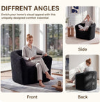 Claiks Boneless Chair Comfy Cloud Couch Corduroy Single Sofa Oversized Accent Chair for Adults Couches for Living Room Bedroom Apartment Small Spaces, Black