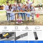 6FT Folding Table, Plastic Foldable Table for Indoor Outdoor, Heavy Duty Portable Dinning Tables with Carrying Handle, Utility Tables for Party, Camping, Banquet, Wedding, Events, Picnic, White