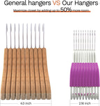 60 Pack Heavy Duty Plastic Hangers, Non Slip Clothes Hangers with Rubber Pads and 360° Hook - Thin Space Saving Hanger, Closet Organizer for Shirt, Pants, Suit, Skirt,Coat - Purple