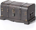 Vintiquewise Small Pirate Style Wooden Treasure Chest (Chest with Padlock) (QI003026.p)