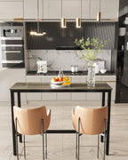 Bar Table, Bar Height Pub Table, High Top Cocktail Table for Kitchen Dining | 47.24" Rectangular Bar High Table for Kitchen Nook, Home Bar, Living Room, Bistro, Pub, Party, Sturdy Metal Frame