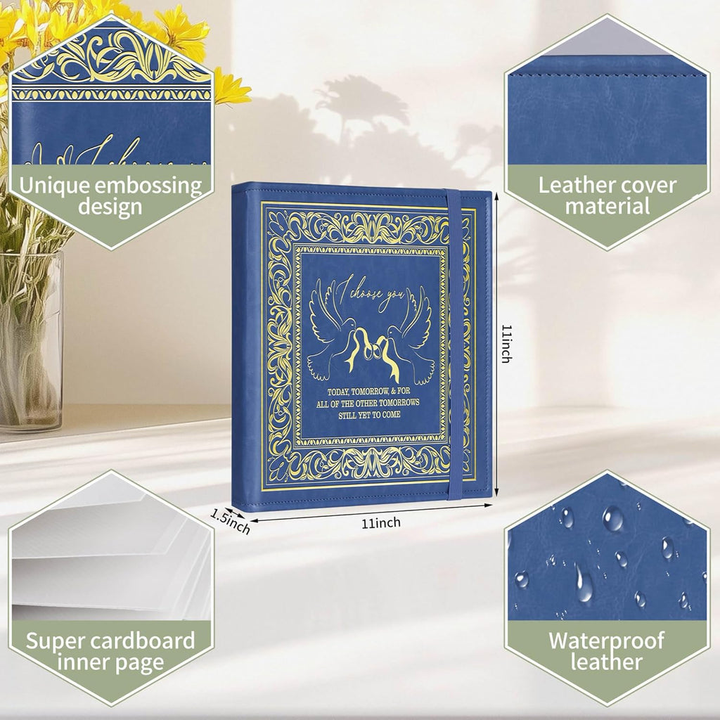 Valentine's Day Photo Album for 3x5 4x6 5x7 Pictures,Anniversary Hand Made DIY Albums for Girlfriend Boyfriend,Couples Memory Book,Engagement Scrapbook Album (Album Choose you-Dark Blue)