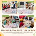 Drydiet Let's Read Carpet 47×39 Inch Colorful Floor Mat Washable Non-Slip Boho Classroom Reading Nook Must Haves Read Sign for First Day End of the Year School Home School Dorm Library Party Decor