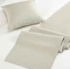 Mengersi Solid Bed Runner Scarf Protector Slipcover Bed Decorative Scarf for Bedroom Hotel Wedding Room (King, Beige)