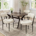 Welzona Upholstered Dining Chairs Set of 4, PU Leather Dining Room Chairs with Sturdy Metal Legs, Kitchen Chairs for Dining Room/Kitchen/Restaurant/Hotel, Modern Style, White