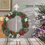 Wreath Stands for Display, Adjustable Wreath Holder Stand, Cast Iron White Retro Wreath Hanger 18" to 26" with Heavy Base, Fleur-De-Lis Tall Floor and Tabletop Christmas Wreath Stands