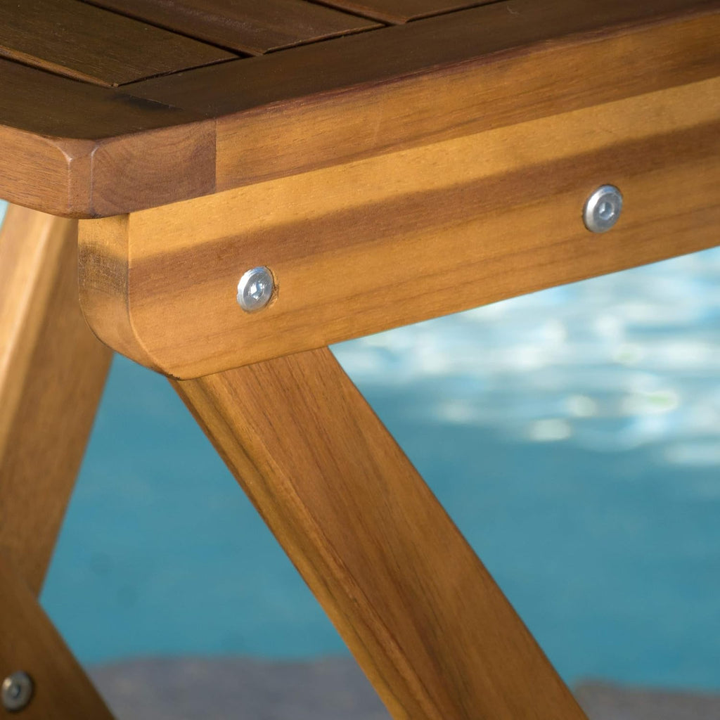 Christopher Knight Home Atlantic Outdoor Folding Wood Bar Stools | Acacia Wood Barstool Set of 2, 31" Seat Height, 2 PCS Outdoor Folding Chair for Garden, Porch, Poolside