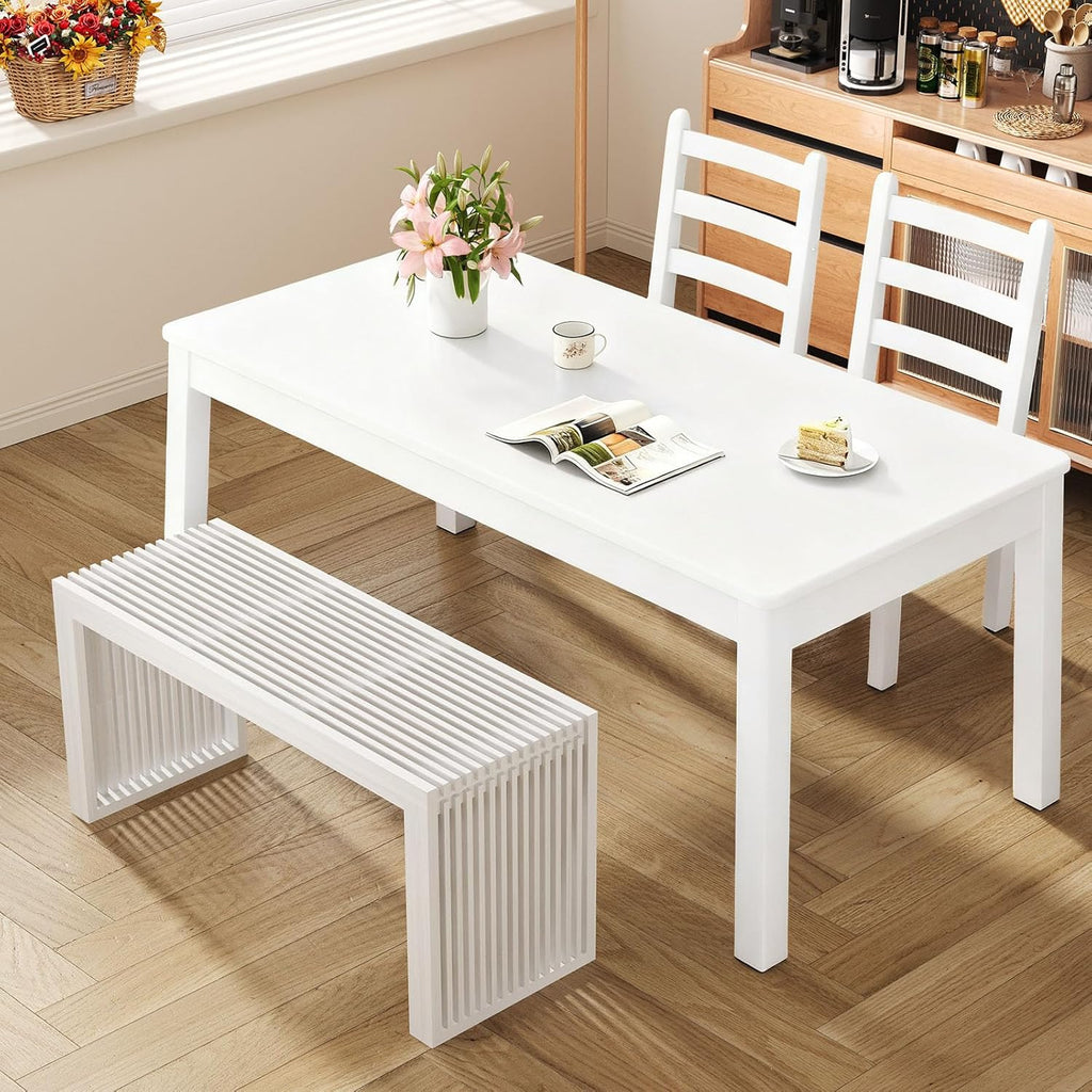 Bamboo Indoor Long Dining Bench, Outdoor Modern Wood Benches 35 Inch Bamboo Bench for Living Room Hallway Bedroom Bathroom