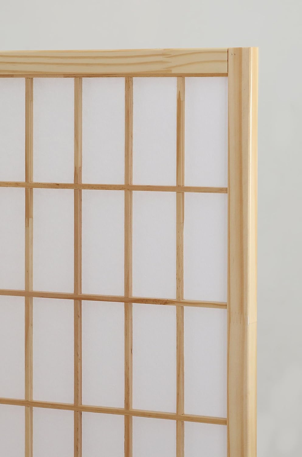 Roundhill Furniture Oriental Shoji 4 Panel Screen Room Divider, Natual