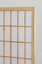 Roundhill Furniture Oriental Shoji 4 Panel Screen Room Divider, Natual