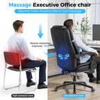 500lbs 3D Kneading Massage Office Chair with FootRest, Big and Tall Ergonomic Reclining Computer Gaming Chair, Padded Linkage Armrests, Heavy Duty Metal Base Executive Office Chair