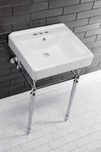 Kingston Brass KVPB2018W41 Edwardian 20-Inch Console Sink with Brass Legs, Polished Chrome