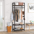 Tribesigns Small Heavy Duty Clothes Rack Set of 10 with Shelf and Hanging Rod, Freestanding Closet Organizer, Industrial Hall Tree Garments Rack for Small Space,Bedroom,27'' W X 69'' H, 10 pcs
