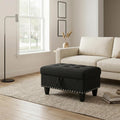 28.5 Inch Storage Ottoman Bench, Upholstered Ottoman with Hidden Storagefor Bedroom Living Room, End of Bed Foot Rest Stool, Charcoal Gray