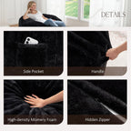 ZurNesfure Bean Bag Chair for Adults, 3FT Giant Bean Bag with Filler & Machine Washable Cover, Fluffy Bean Bag Chairs Oversized Beanbag Lounge Chair for Living Room, Bedroom Dorm (Black, Medium)