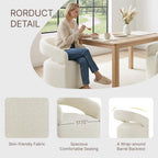 KISLOT Upholstered Dining Chairs Set of 4, Modern Arm Kitchen & Dining Room Chairs with Hidden Casters, Linen Fabric Padded Rolling Chairs, Sturdy Wood Frame, 300 lbs Capacity, Cream Beige