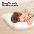 KeaBabies 2-Pack Toddler Pillows 2 Year Old to 5-13x18 Soft Organic Cotton Kids Pillow for Sleeping, Travel, School, Daycare, Nap, Toddler Bed, Machine Washable, Without Pillowcase (Soft White)