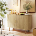 Sideboard Buffet Cabinet,46.85" Fluted Sideboard Storage Cabinet with Fluted Sliding Door,Modern Stand Console Cabinet for Kitchen & Living Room,Restaurant,Entryway(Light Oak)