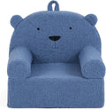 Costzon Kids Sofa, Comfy Bear Toddler Foam Couch with Soft Fleece Fabric Cover, Kids Furniture for Playroom, Children Reading Armchair for Boys & Girls Aged 3+ (["Teddy Fleece],Blue)