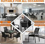 ,Gray,A,Black Stackable Arm Reception Chairs with Mesh Back and Upholstered Fabric Cushion, Sturdy Metal Frame, Easy to Store and Use, Perfect for Indoor and Outdoor Spaces